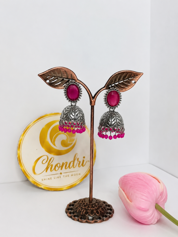 ChatGPT Image Aug 28, 2026, 07_41_30 PM Pink Stone Dome Jhumka