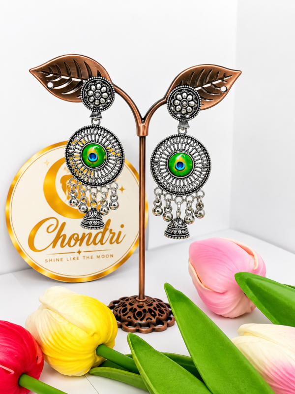 ChatGPT Image Aug 28, 2026, 09_00_54 PM Peacock Eye Green Jhumka