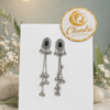 Black Stone Peacock-Inspired Long Earring