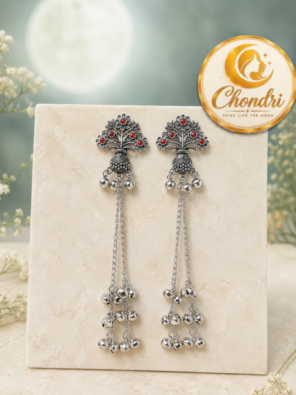 Deer Charm Long Dangler Earrings