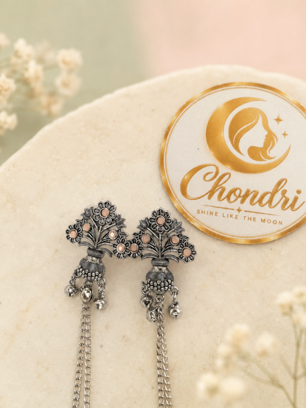 Deer Charm Long Dangler Earrings
