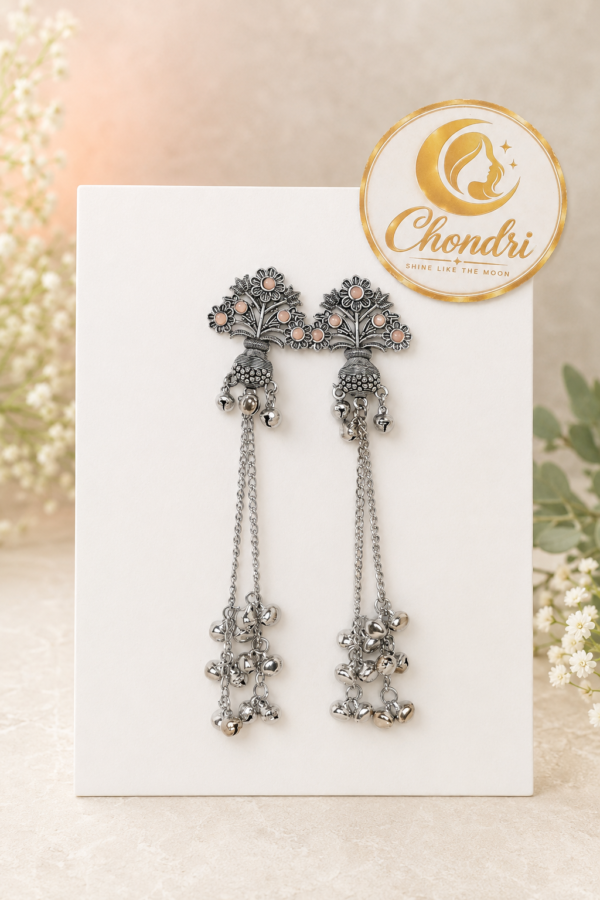 Deer Charm Long Dangler Earrings