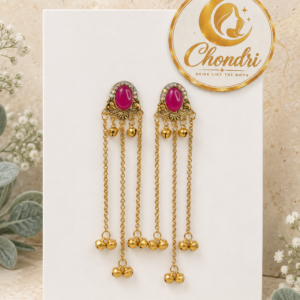 Rani Pink Antique Cascade Earring