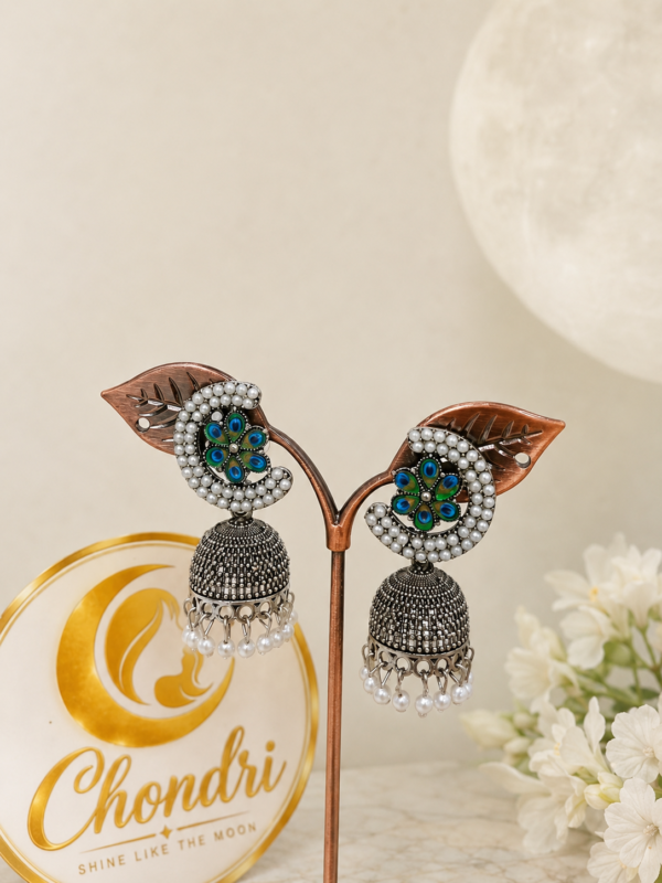 Blue Peacock Jhumka