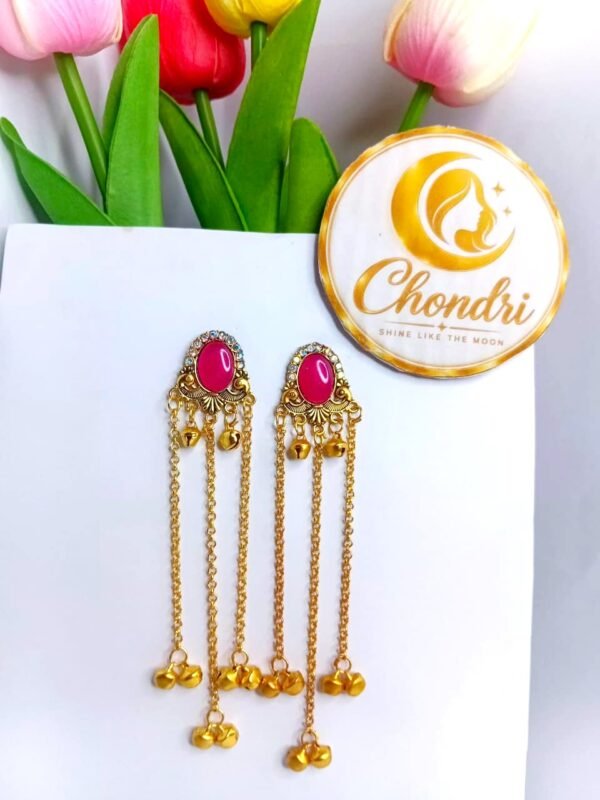 Rani Pink Antique Cascade Earring