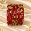 Crystal Leaf Glass Bangle Set