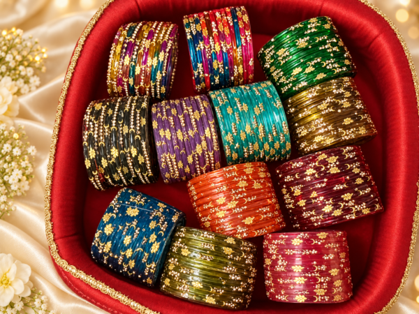 Chondri Meher Floral Multicolor Churi Combo