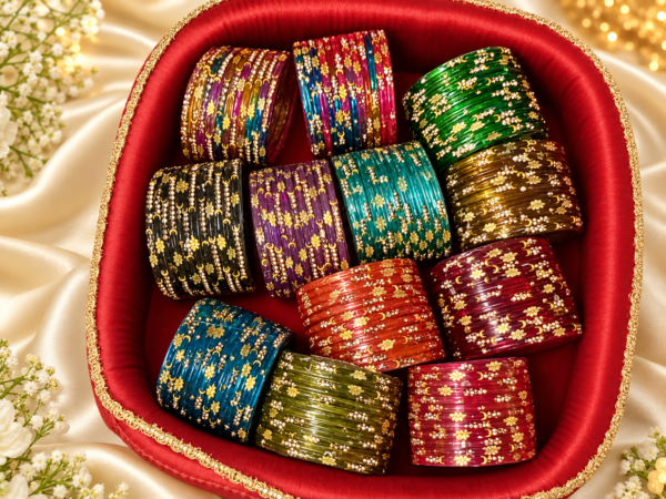Chondri Meher Floral Multicolor Churi Combo