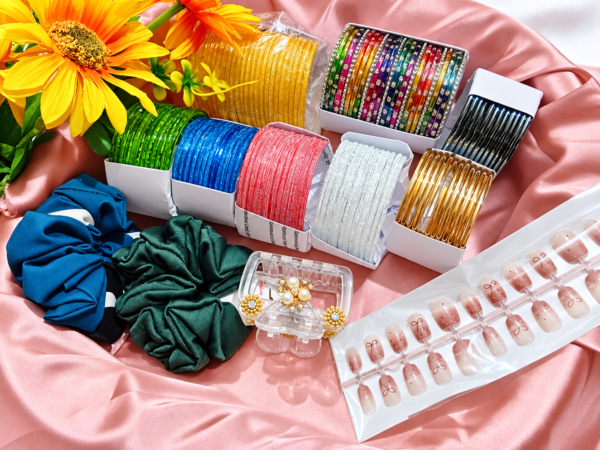Glamour Churi & Hair Accessories Combo