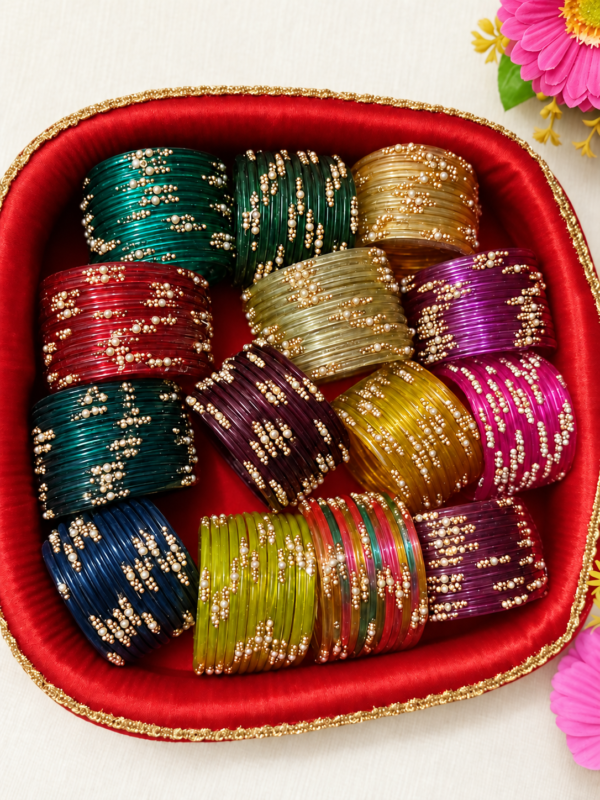 Chondri Noor Pearl Multicolor Churi Combo